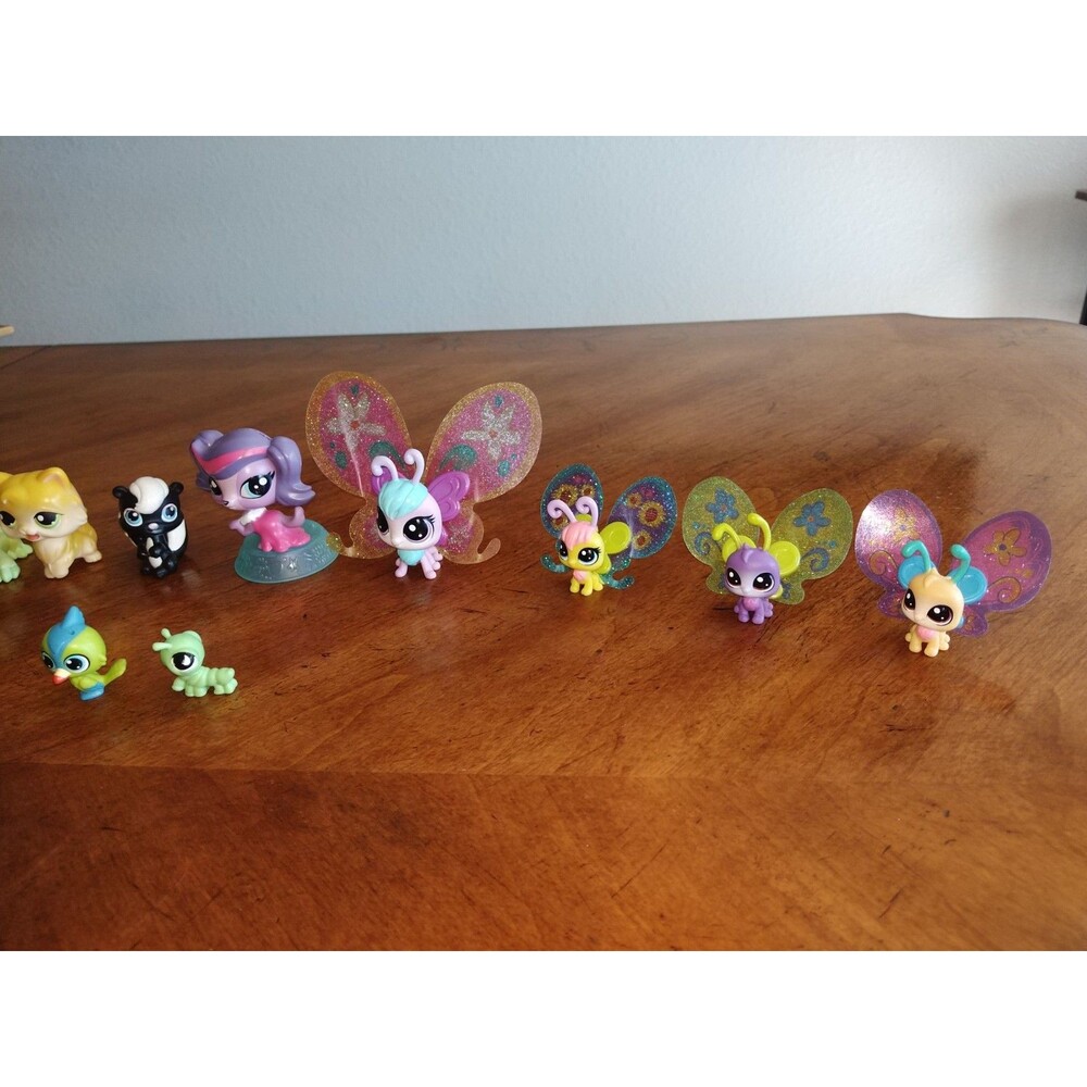 Littlest Pet Shop Lot 12 Pets LPS Butterfly Monkey Caterpillar Magic Motion Cat - Picture 14 of 15